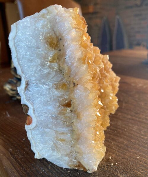 Premium High Grade Citrine Druzy 106 Mini Geode Cluster Piece 820g H11xW9.5xD6cm - Image 4