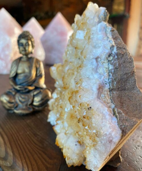 Alternative view of Premium High Grade Citrine Druzy 109 Mini Geode Cluster Piece 905g H13xW16xD4.5cm