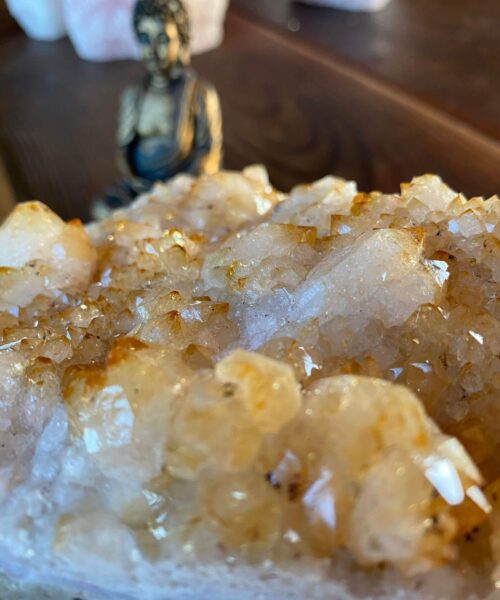 Premium High Grade Citrine Druzy 109 Mini Geode Cluster Piece 905g H13xW16xD4.5cm - Image 6