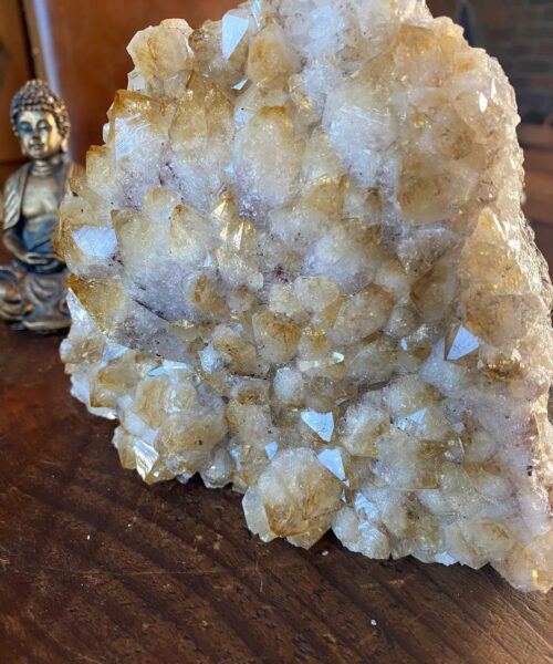 Premium High Grade Citrine Druzy 93 Mini Geode Cluster Piece 1.581g H13.5xW17xD7.5cm