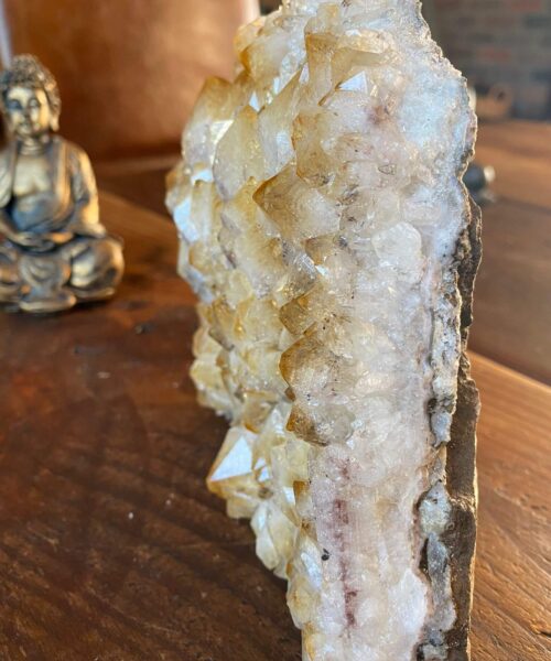 Premium High Grade Citrine Druzy 93 Mini Geode Cluster Piece 1.581g H13.5xW17xD7.5cm - Image 3