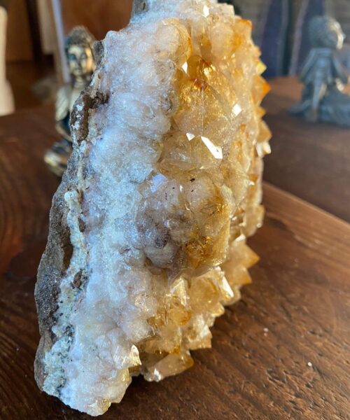 Premium High Grade Citrine Druzy 93 Mini Geode Cluster Piece 1.581g H13.5xW17xD7.5cm - Image 4