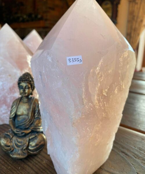 HUGE Extra Large Tall Point 2 Premium Rose Quartz Pink Crystal Quartz 3355g H21.5xW11xD10.5cm