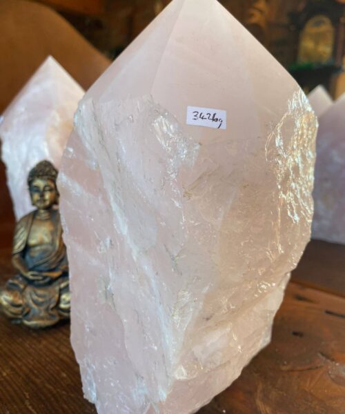 HUGE Extra Large Tall Point 1 Premium Rose Quartz Pink Crystal Quartz 3426g H21xW12xD9.5cm