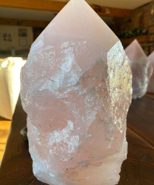 HUGE Extra Large Tall Point 4 Premium Rose Quartz Pink Crystal Quartz 3852g H24xW12.5xD9.5cm
