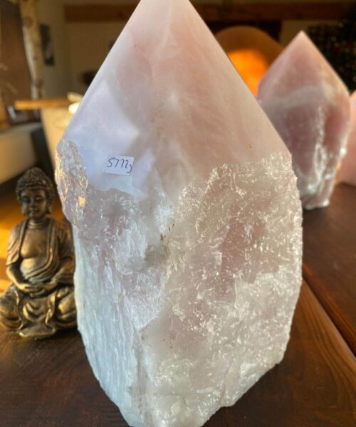 HUGE Extra Large Tall Point 6 Premium Rose Quartz Pink Crystal Quartz 5772g H23xW13xD15cm