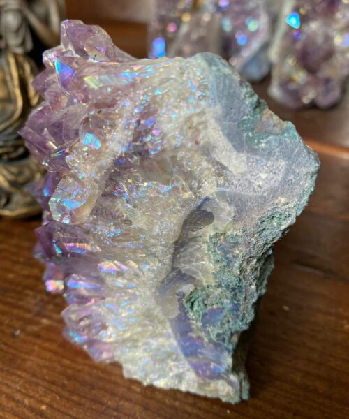 Alternative view of Premium High Grade Amethyst Angel Aura Druzy 138 Mini Geode Cluster Piece Cut Base 800g H9.5xW10xD6cm