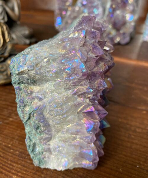 Premium High Grade Amethyst Angel Aura Druzy 138 Mini Geode Cluster Piece Cut Base 800g H9.5xW10xD6cm - Image 4