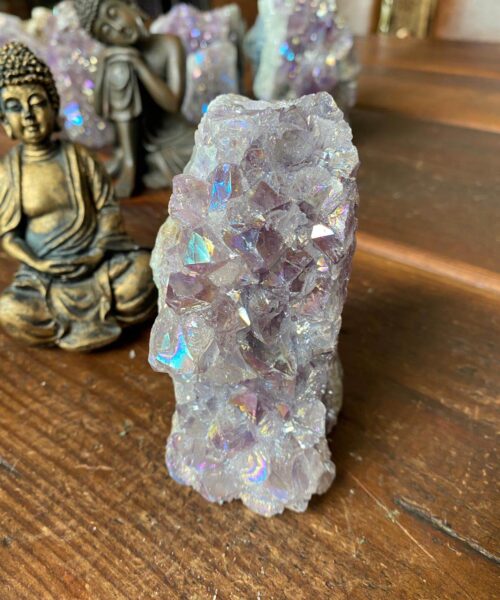 Alternative view of Premium High Grade Amethyst Angel Aura Druzy 139 Mini Geode Cluster Piece Cut Base 786g H11xW5.5xD9.5cm