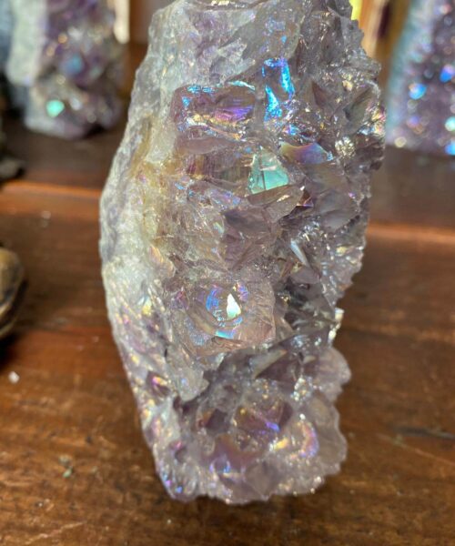Premium High Grade Amethyst Angel Aura Druzy 139 Mini Geode Cluster Piece Cut Base 786g H11xW5.5xD9.5cm - Image 3