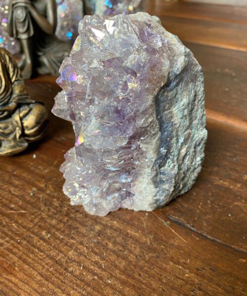Premium High Grade Amethyst Angel Aura Druzy 139 Mini Geode Cluster Piece Cut Base 786g H11xW5.5xD9.5cm - Image 5