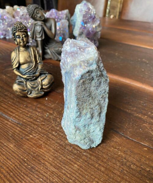 Premium High Grade Amethyst Angel Aura Druzy 139 Mini Geode Cluster Piece Cut Base 786g H11xW5.5xD9.5cm - Image 6