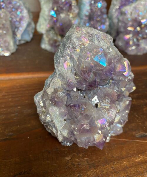Alternative view of Premium High Grade Amethyst Angel Aura Druzy 141 Mini Geode Cluster Piece Cut Base 576g H9.5xW8.5xD6cm