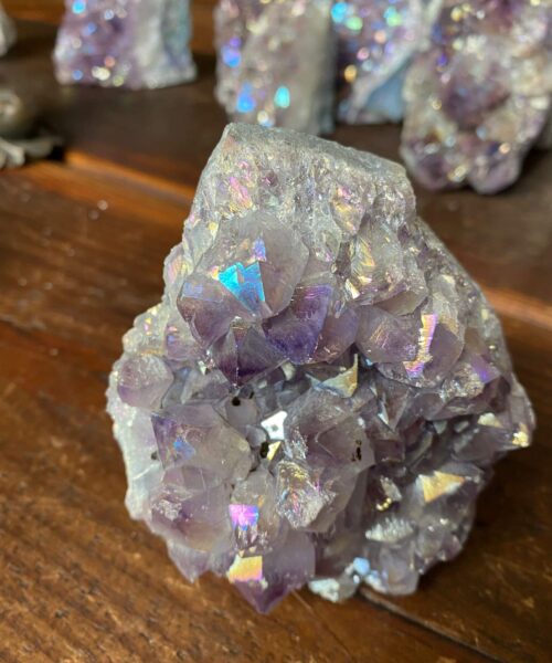 Premium High Grade Amethyst Angel Aura Druzy 141 Mini Geode Cluster Piece Cut Base 576g H9.5xW8.5xD6cm - Image 7
