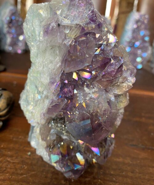 Alternative view of Premium High Grade Amethyst Angel Aura Druzy 142 Mini Geode Cluster Piece Cut Base 969g H12xW8xD7cm