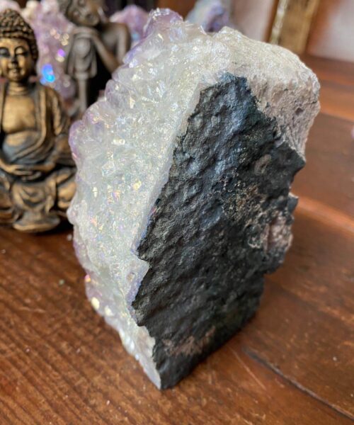 Premium High Grade Amethyst Angel Aura Druzy 142 Mini Geode Cluster Piece Cut Base 969g H12xW8xD7cm - Image 5