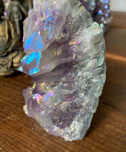 Premium High Grade Amethyst Angel Aura Druzy 143 Mini Geode Cluster Piece Cut Base 825g H11xW8xD6.5cm - Image 5