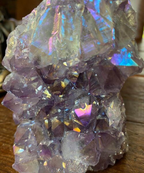 Premium High Grade Amethyst Angel Aura Druzy 143 Mini Geode Cluster Piece Cut Base 825g H11xW8xD6.5cm - Image 8