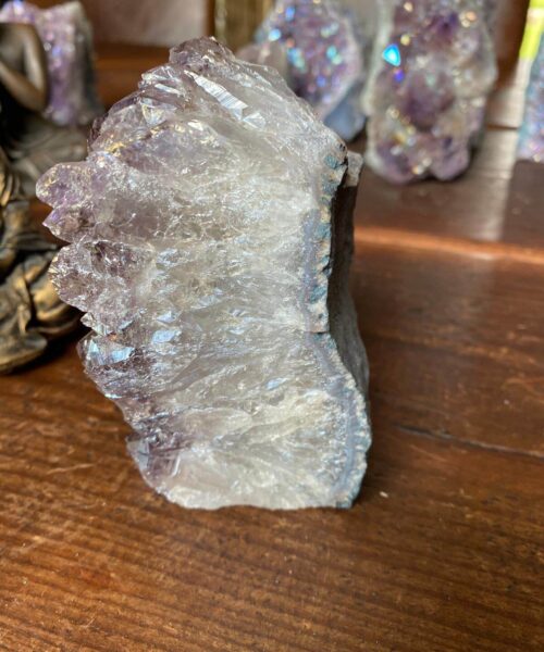 Premium High Grade Amethyst Angel Aura Druzy 145 Mini Geode Cluster Piece Cut Base 548g H11xW4.5xD7cm - Image 3