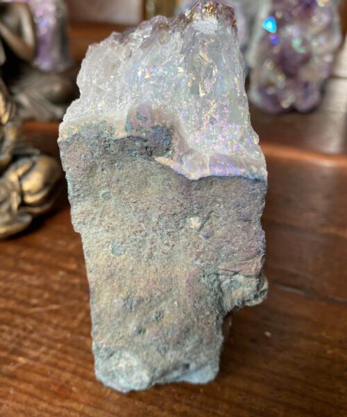 Premium High Grade Amethyst Angel Aura Druzy 145 Mini Geode Cluster Piece Cut Base 548g H11xW4.5xD7cm - Image 4