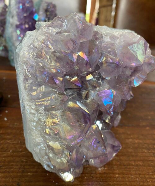 Alternative view of Premium High Grade Amethyst Angel Aura Druzy 149 Mini Geode Cluster Piece Cut Base 1229g H11xW10.5xD7.5cm