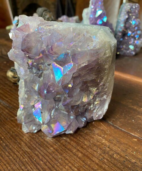 Premium High Grade Amethyst Angel Aura Druzy 149 Mini Geode Cluster Piece Cut Base 1229g H11xW10.5xD7.5cm - Image 3