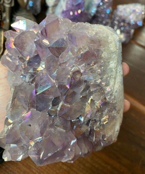 Premium High Grade Amethyst Angel Aura Druzy 149 Mini Geode Cluster Piece Cut Base 1229g H11xW10.5xD7.5cm - Image 9