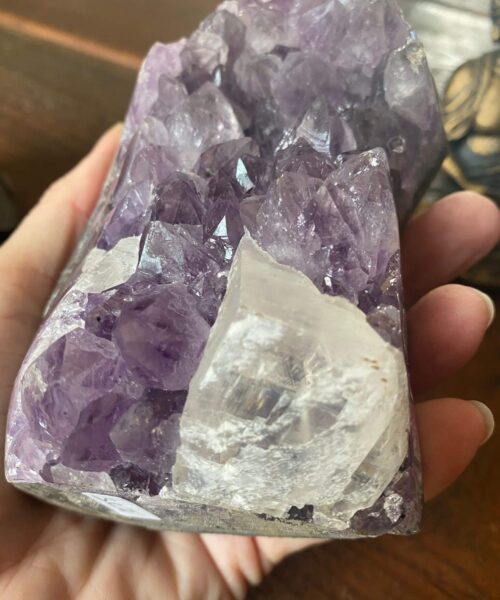 Premium High Grade Amethyst Druzy 275 Mini Geode Cluster Piece Cut Base 760g H12.5xW8.5xD5cm - Image 3