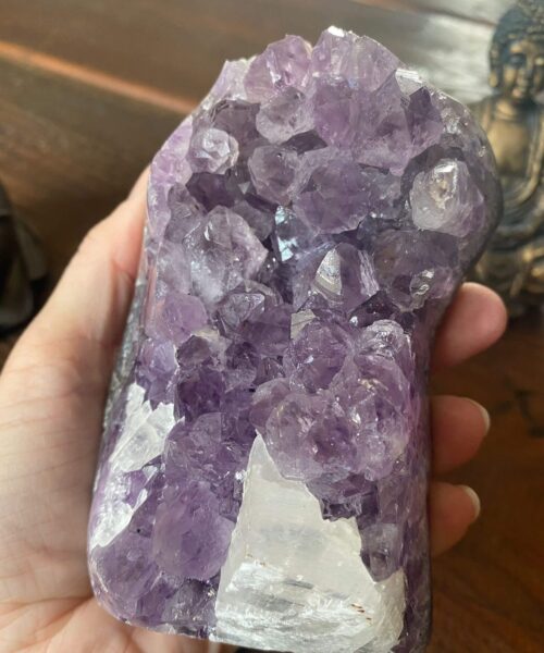Premium High Grade Amethyst Druzy 275 Mini Geode Cluster Piece Cut Base 760g H12.5xW8.5xD5cm - Image 5