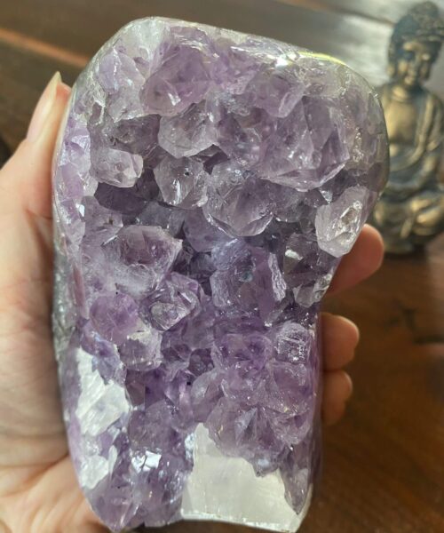 Premium High Grade Amethyst Druzy 275 Mini Geode Cluster Piece Cut Base 760g H12.5xW8.5xD5cm - Image 6