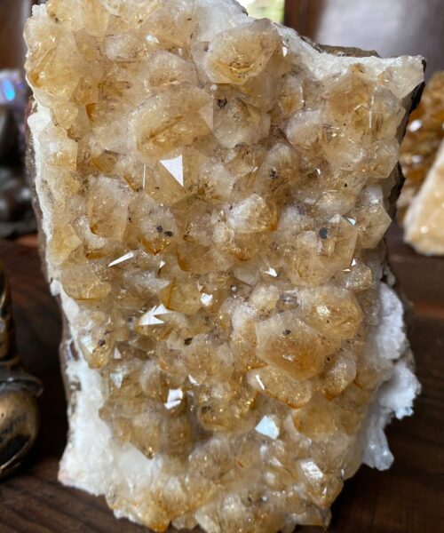 Alternative view of Premium High Grade Citrine Druzy 131 Mini Geode Cluster Piece 1.908g H15.5xW11.5xD9cm