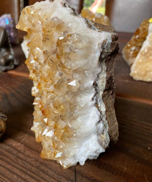 Premium High Grade Citrine Druzy 131 Mini Geode Cluster Piece 1.908g H15.5xW11.5xD9cm - Image 3