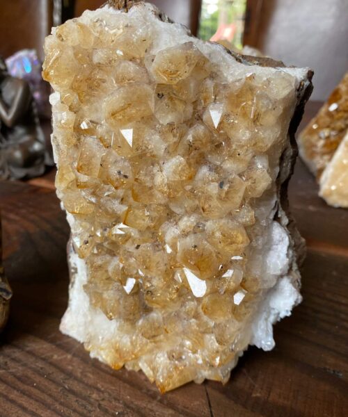Premium High Grade Citrine Druzy 131 Mini Geode Cluster Piece 1.908g H15.5xW11.5xD9cm - Image 6
