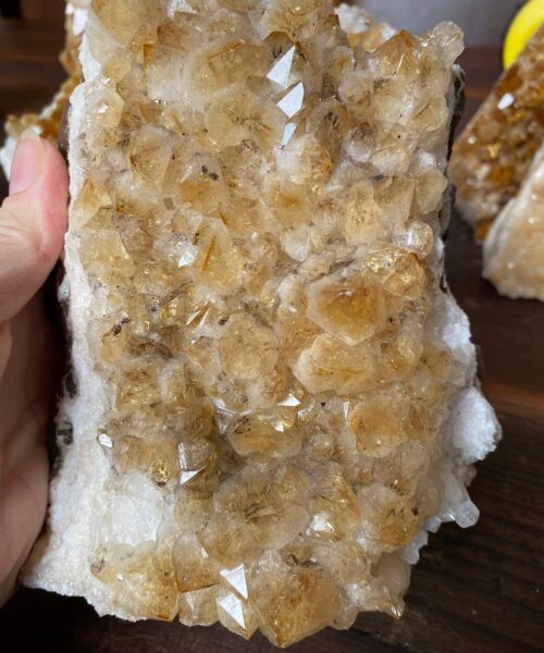 Premium High Grade Citrine Druzy 131 Mini Geode Cluster Piece 1.908g H15.5xW11.5xD9cm - Image 7