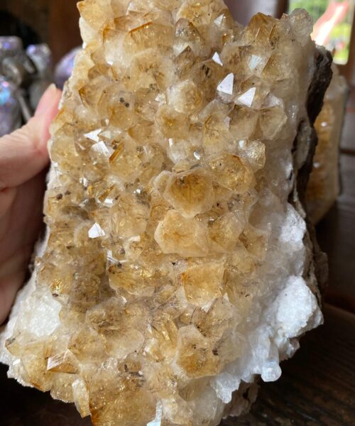 Premium High Grade Citrine Druzy 131 Mini Geode Cluster Piece 1.908g H15.5xW11.5xD9cm - Image 8