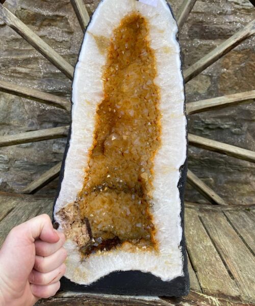 Alternative view of Citrine Geode 350 Crystal Cluster Druzy Premium Grade 14.79kg H43xW22xD17cm