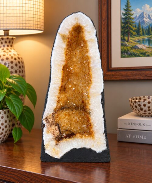 Citrine Geode 350 Crystal Cluster Druzy Premium Grade 14.79kg H43xW22xD17cm