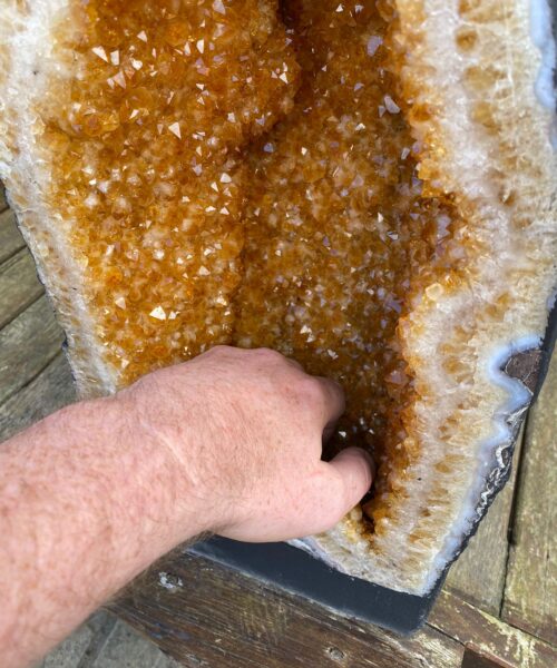 Tall Citrine Geode 355 Crystal Cluster Druzy Premium Grade 27.12kg H45xW23xD25cm - Image 13