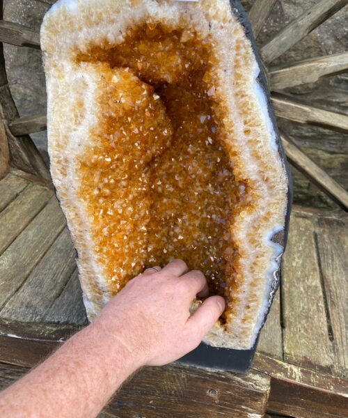 Tall Citrine Geode 355 Crystal Cluster Druzy Premium Grade 27.12kg H45xW23xD25cm - Image 4