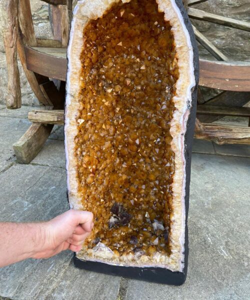 Alternative view of Tall Citrine Geode 362 Crystal Cluster Druzy Premium Grade 49.75kg H67xW29xD27cm