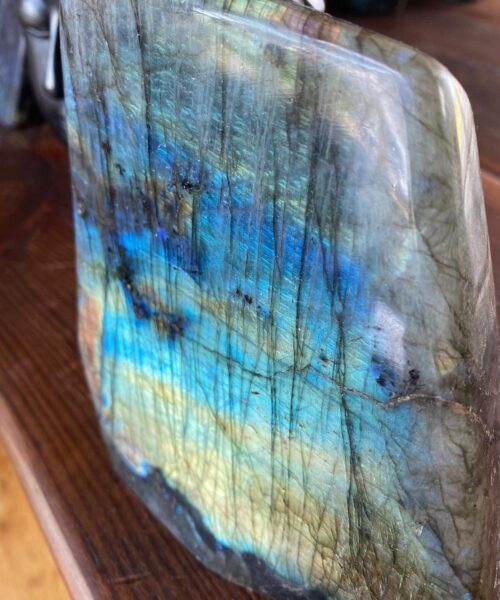 Very Large Blue Labradorite Freeform 14 Self Standing Healing Crystal Natural Polished Crystal Gem 1.404g – H13.5xW13xD5cm