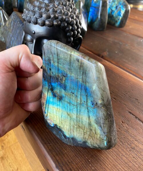 Alternative view of Very Large Blue Labradorite Freeform 14 Self Standing Healing Crystal Natural Polished Crystal Gem 1.404g – H13.5xW13xD5cm