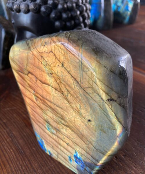 Very Large Blue Labradorite Freeform 18 Self Standing Healing Crystal Natural Polished Crystal Gem 1.237g – H12.5xW13xD5cm
