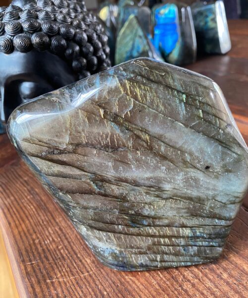 Very Large Blue Labradorite Freeform 18 Self Standing Healing Crystal Natural Polished Crystal Gem 1.237g – H12.5xW13xD5cm - Image 4