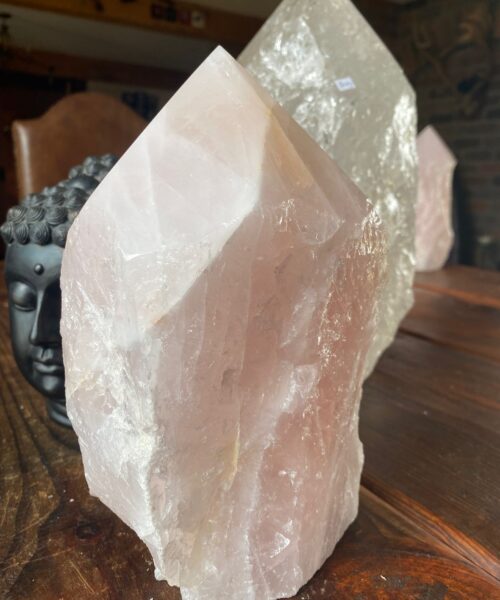 HUGE Extra Large Tall Point 10 Premium Rose Quartz Pink Crystal Quartz 3866g H22xW13xD11cm