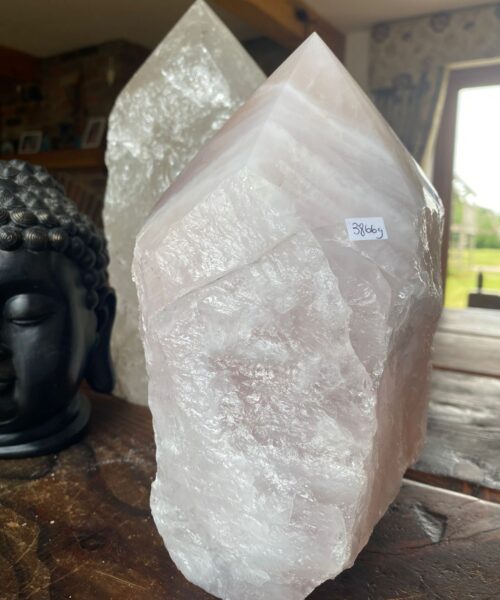 HUGE Extra Large Tall Point 10 Premium Rose Quartz Pink Crystal Quartz 3866g H22xW13xD11cm - Image 3