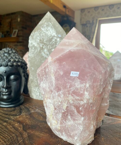 HUGE Extra Large Tall Point 12 Premium Rose Quartz Pink Crystal Quartz 5255g H22xW15xD13cm