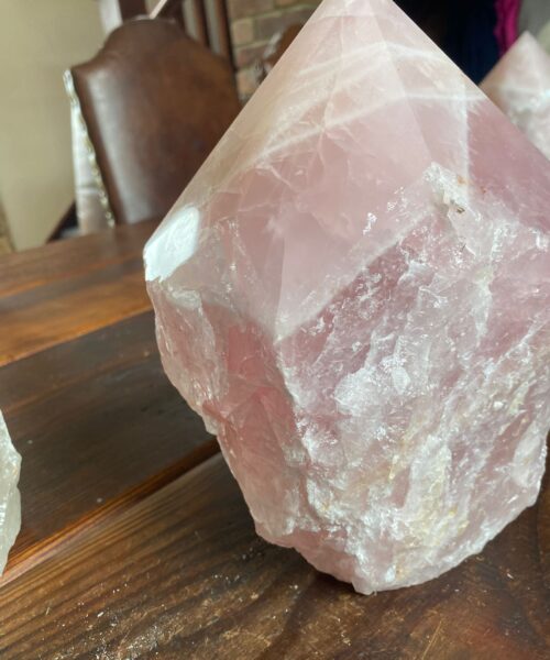 HUGE Extra Large Tall Point 12 Premium Rose Quartz Pink Crystal Quartz 5255g H22xW15xD13cm - Image 4