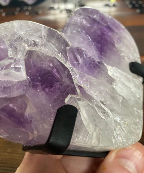 Alternative view of Large – Amethyst Heart 8 Iron Base Purple Quartz Geode Crystal 1.281kg H14xW11.5xD6cm