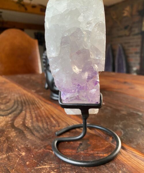 Extra Large – Huge Amethyst Heart 1 Iron Base Purple Quartz Geode Crystal 2.064kg H18.5xW18xD4.5cm - Image 10
